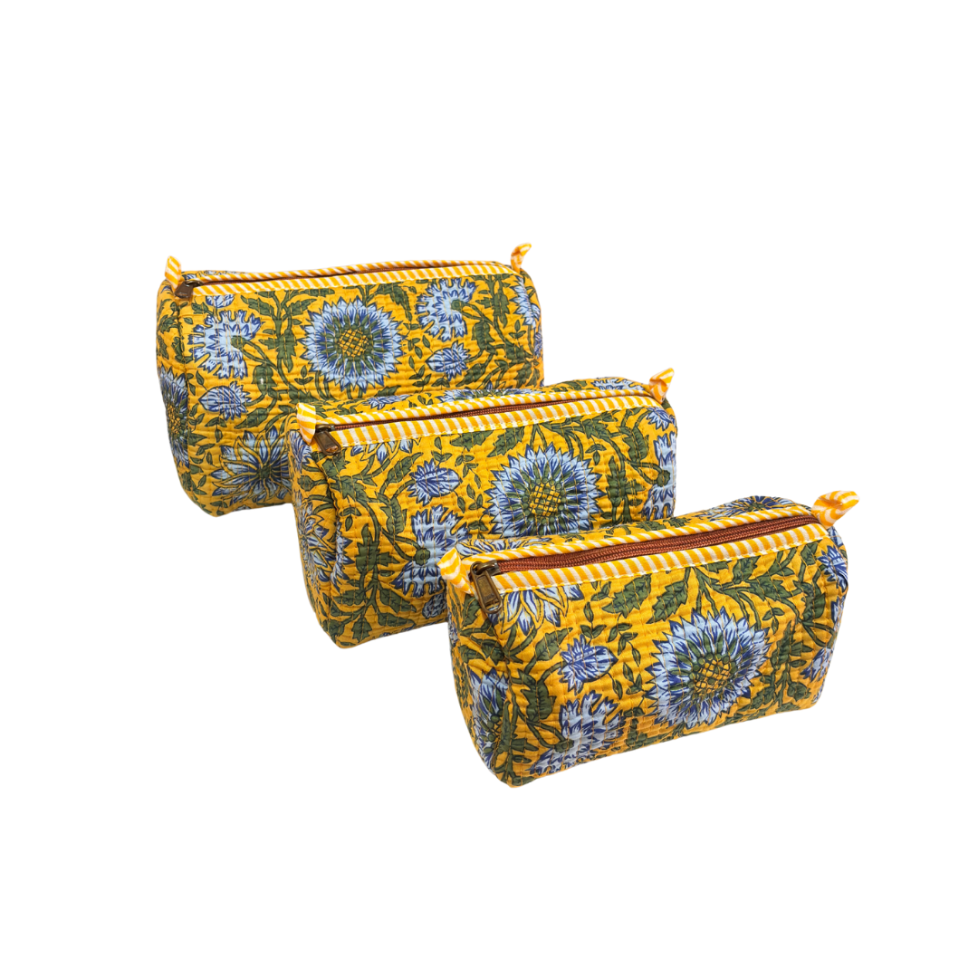 The Alfred Edition Travel Accessory:- Premium Handcrafted Waterproof Quilted Cotton Beauty/Travel Organizer Bag for Men & Women