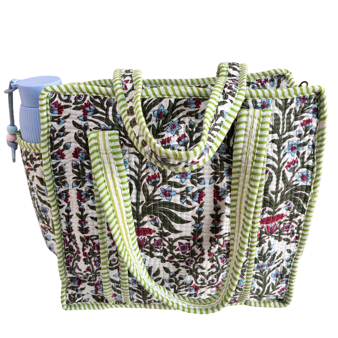 RajPadmini Handcrafted Quilted Cotton Ghar Se Mandir Edition - Tiffin & Pooja Carrier Collection