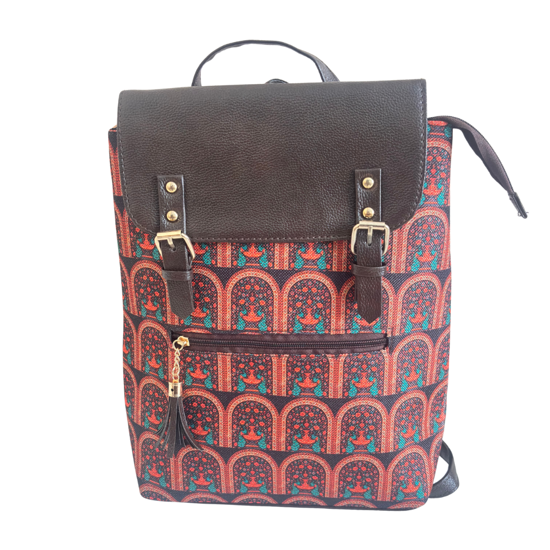 The Heritage Keeper Edition Backpack - Stories in Every Stitch | Rajasthani Arch Canvas Collection