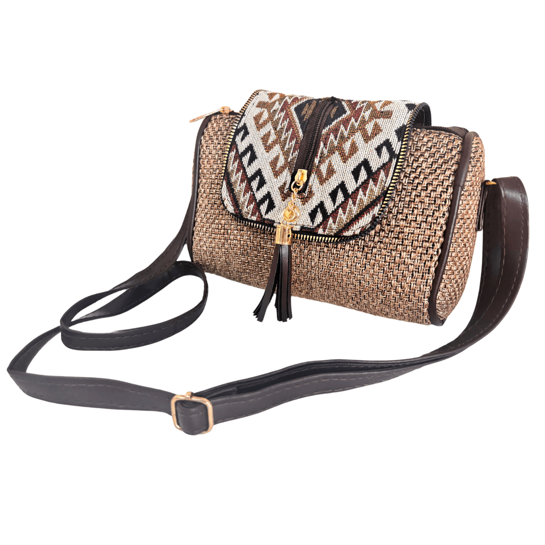 The Saheli Edition:- Women's Tan Brown Jute Sling Bag