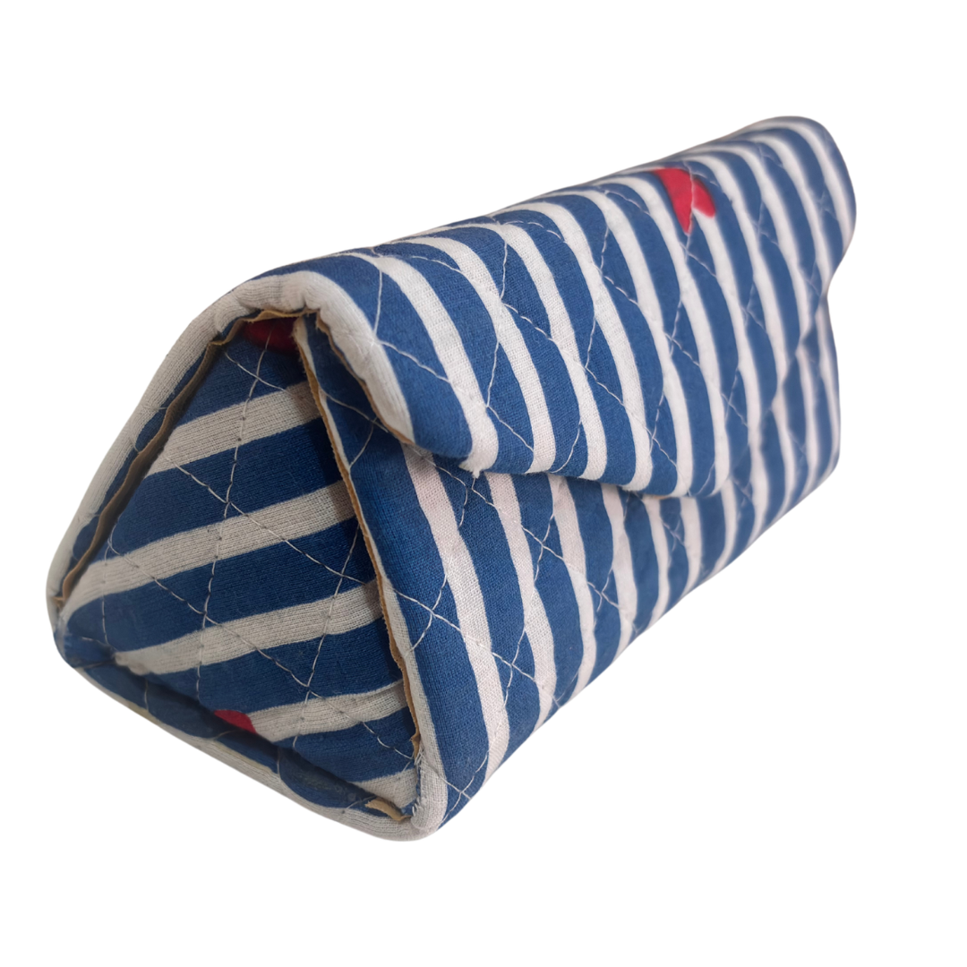 The House of RajPadmini Foldable Cotton Sunglass Case with Magnetic Closure