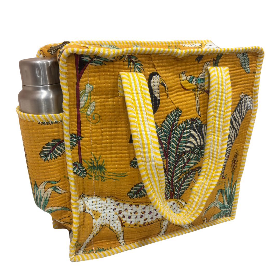 RajPadmini Handcrafted Quilted Cotton Ghar Se Mandir Edition - Tiffin & Pooja Carrier Collection