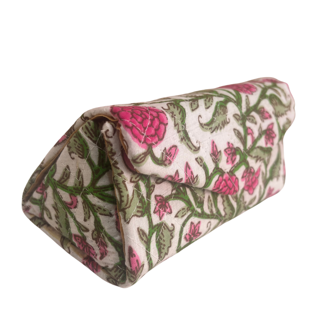 The House of RajPadmini Foldable Cotton Sunglass Case with Magnetic Closure