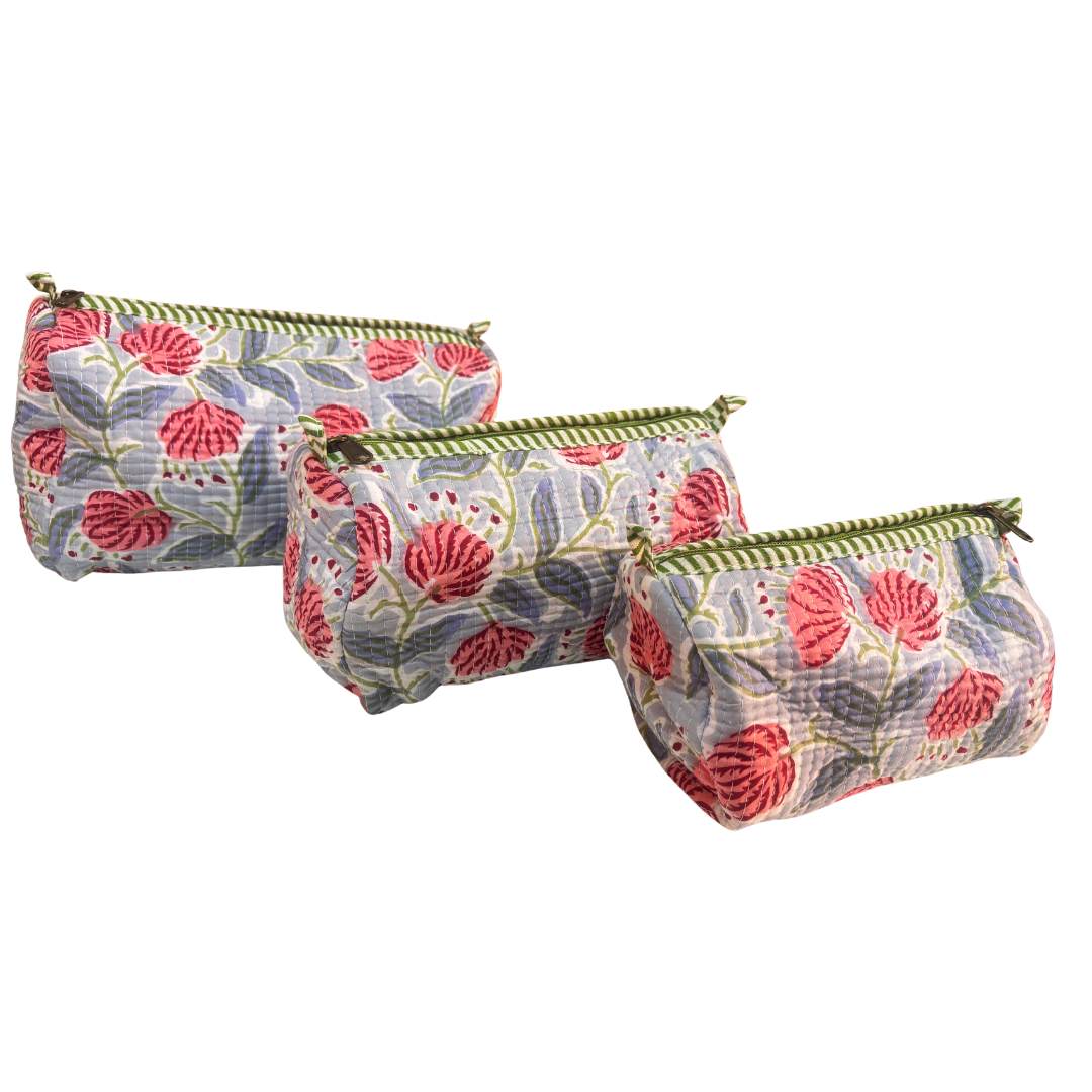 The Alfred Edition Travel Accessory:- Premium Handcrafted Waterproof Quilted Cotton Beauty/Travel Organizer Bag for Men & Women