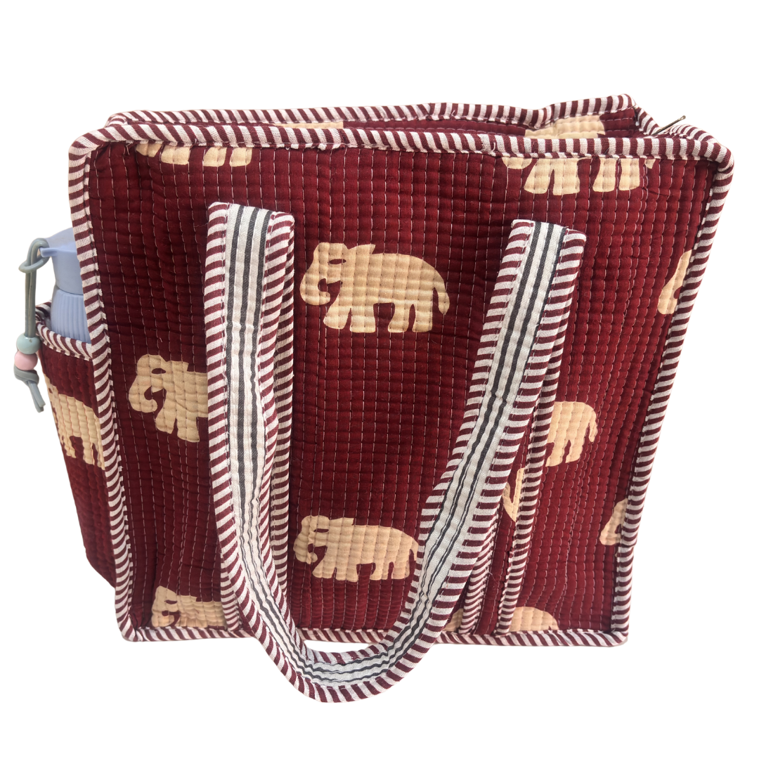 RajPadmini Handcrafted Quilted Cotton Ghar Se Mandir Edition - Tiffin & Pooja Carrier Collection