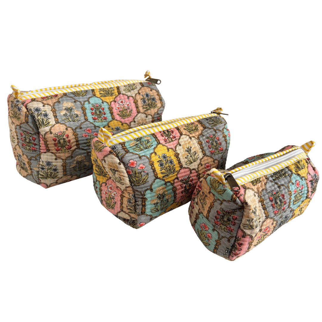 The Alfred Edition Multipurpose Travel Organizers:- Premium Handcrafted Waterproof Quilted Cotton Beauty/Travel Organizer Bag for Men & Women