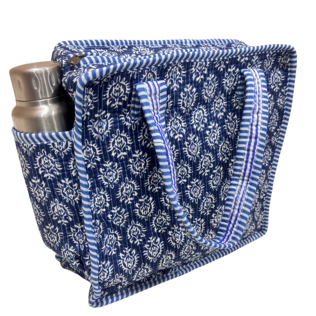 RajPadmini Handcrafted Quilted Cotton Ghar Se Mandir Edition - Tiffin & Pooja Carrier Collection