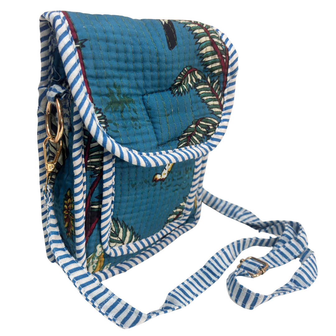Quilted Cotton Mobile Sling Bag | The House of RajPadmini
