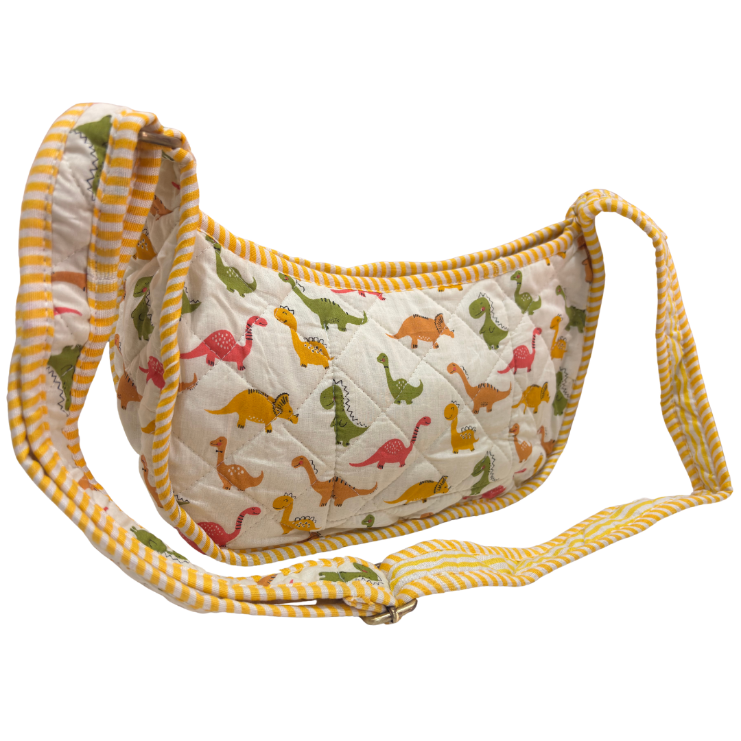Quilted Cotton Moon Sling Bag for Women | Handcrafted Moon Crossbody Bag for Daily & Casual Wear | The House of RajPadmini