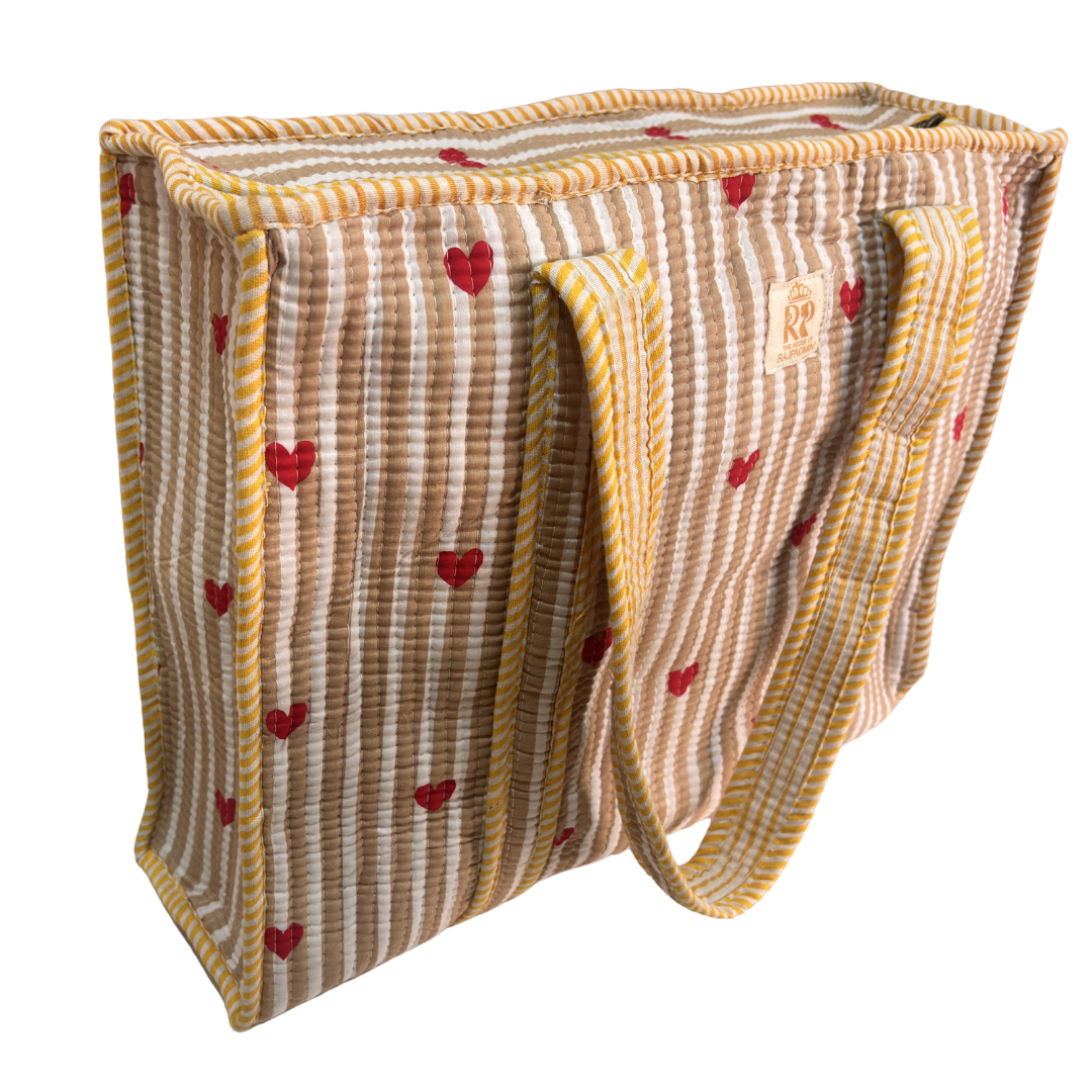 Artisan Quilted Bloom Quilted Cotton Tote - Handcrafted Shopping Companion