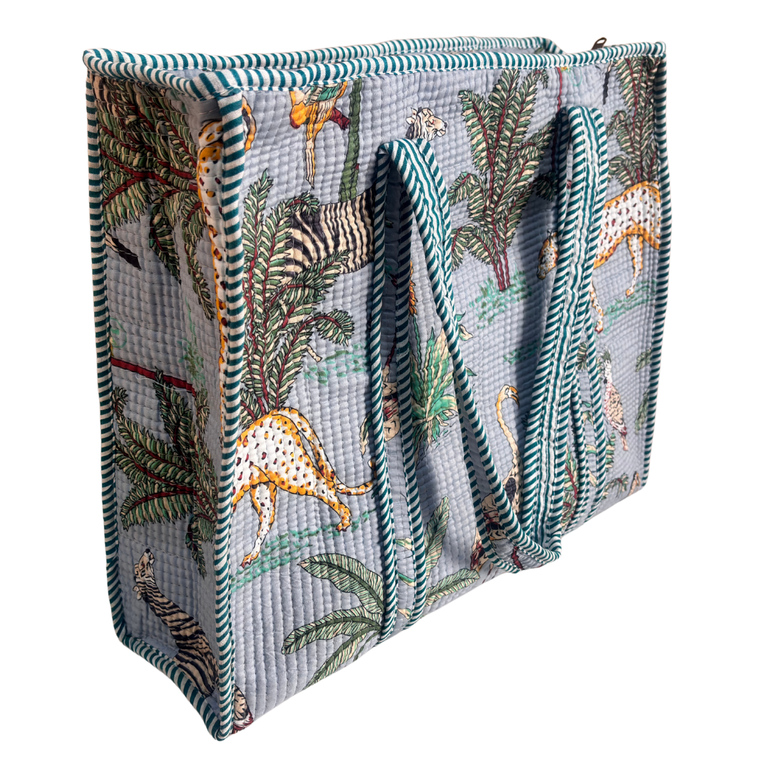 4-in-1 Festive Gifting COMBO : Premium Quilted Tote Bag + 3 Waterproof Pouches = Your Complete Organization Solution!