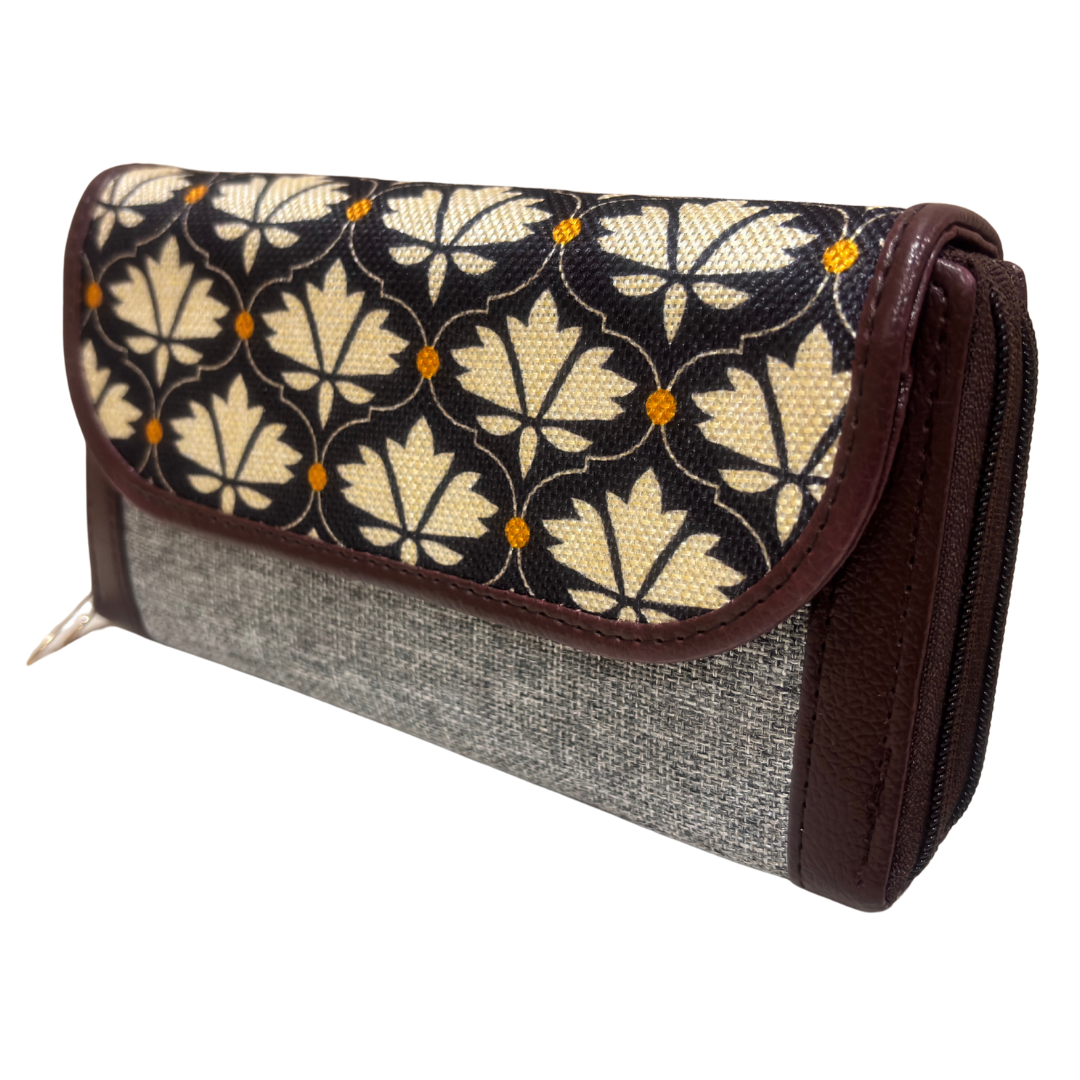 The Hamsafar Edition:- Women's Ethnic Jute Fabric Wallet with Double Partition
