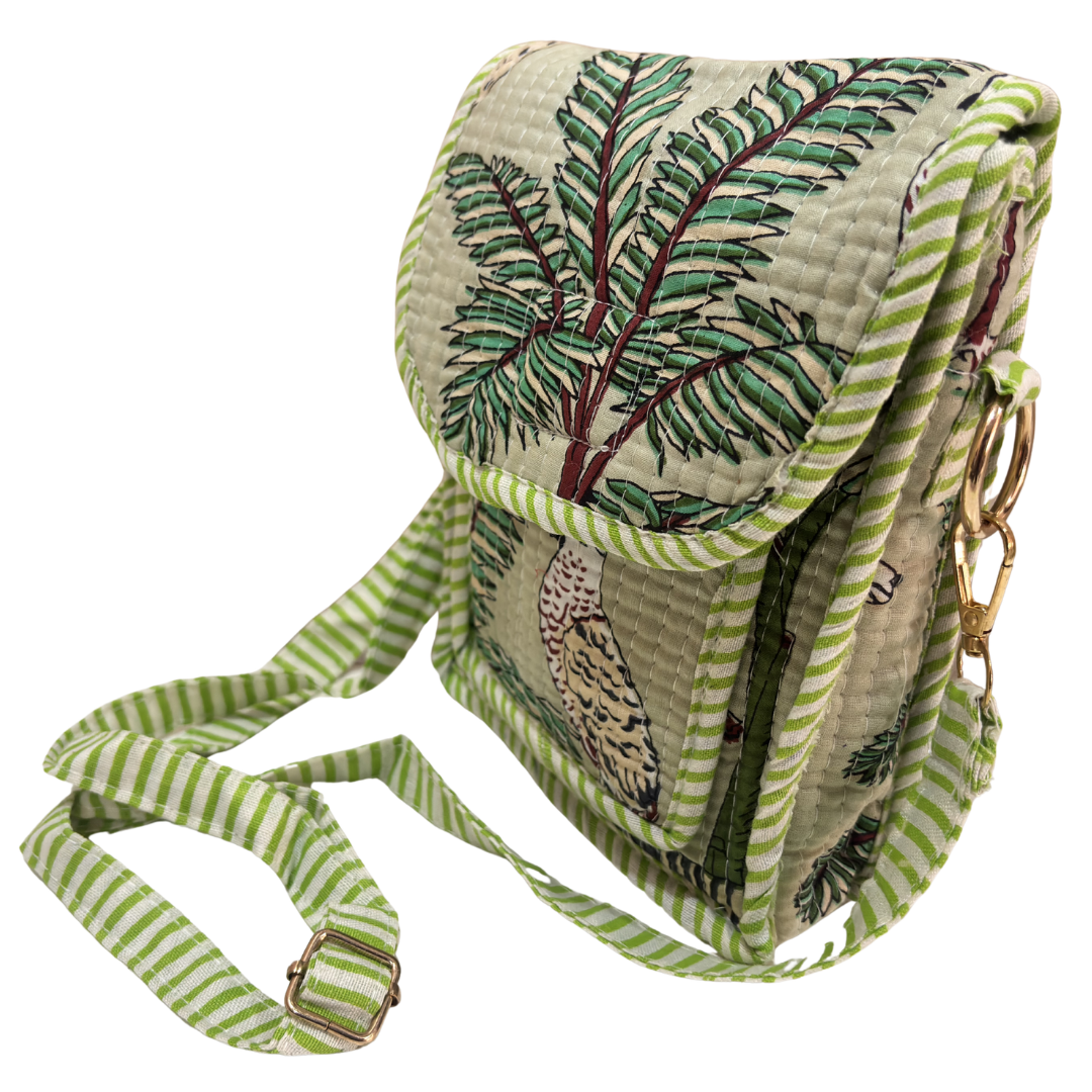 Quilted Cotton Mobile Sling Bag | The House of RajPadmini