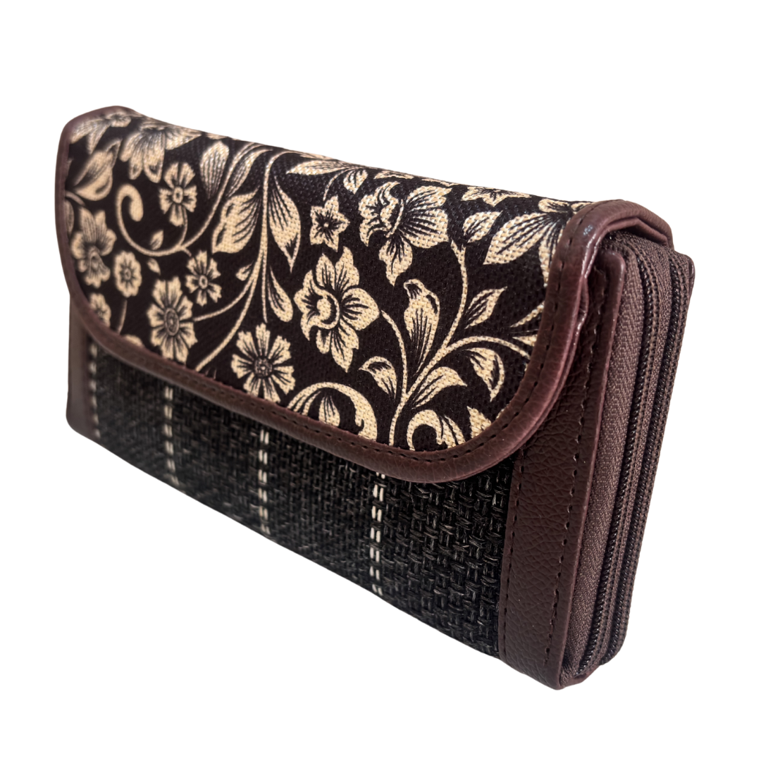 The Hamsafar Edition:- Women's Ethnic Jute Fabric Wallet with Double Partition