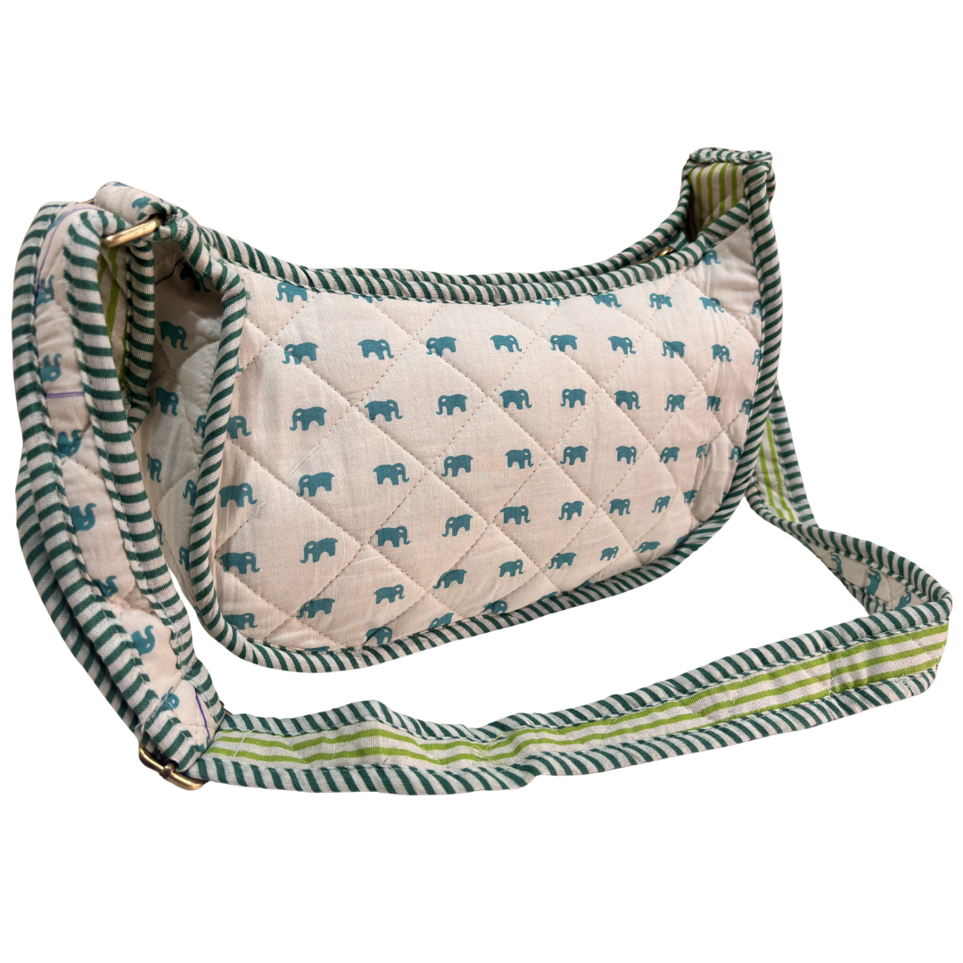 Quilted Cotton Moon Sling Bag for Women | Handcrafted Moon Crossbody Bag for Daily & Casual Wear | The House of RajPadmini