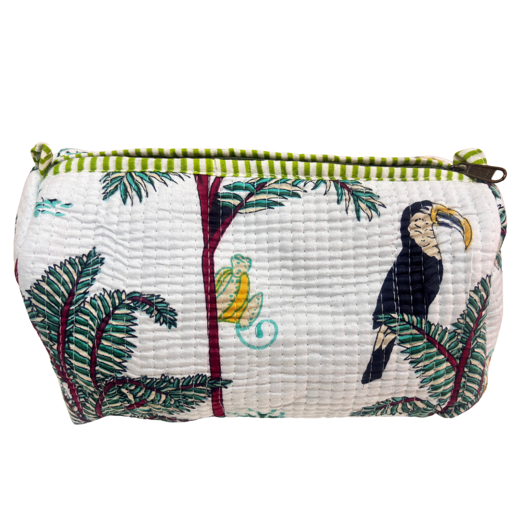 The Alfred Edition Travel Accessory:- Premium Handcrafted Waterproof Quilted Cotton Beauty/Travel Organizer Bag for Men & Women