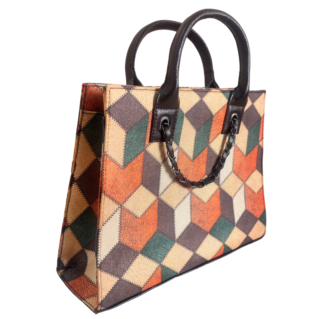 The House of RajPadmini Printed Tote Bag Set with Complementary Pouch