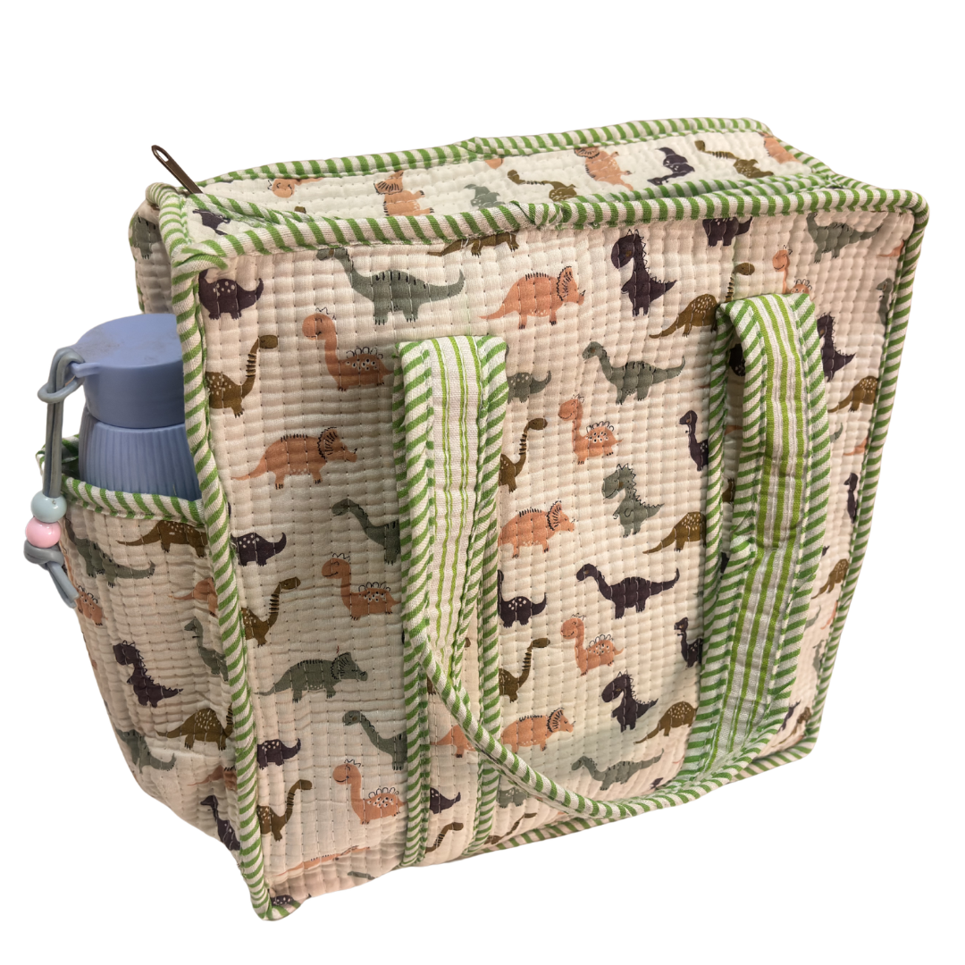 RajPadmini Handcrafted Quilted Cotton Ghar Se Mandir Edition - Tiffin & Pooja Carrier Collection