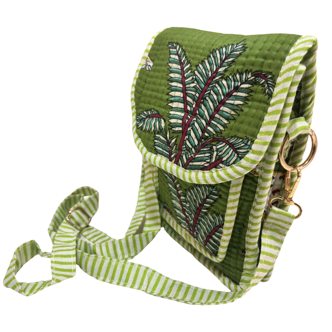 Quilted Cotton Mobile Sling Bag | The House of RajPadmini