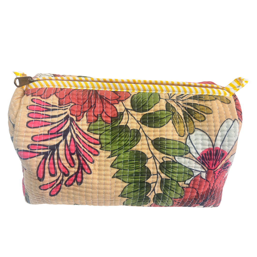 The Alfred Edition Travel Accessory:- Premium Handcrafted Waterproof Quilted Cotton Beauty/Travel Organizer Bag for Men & Women