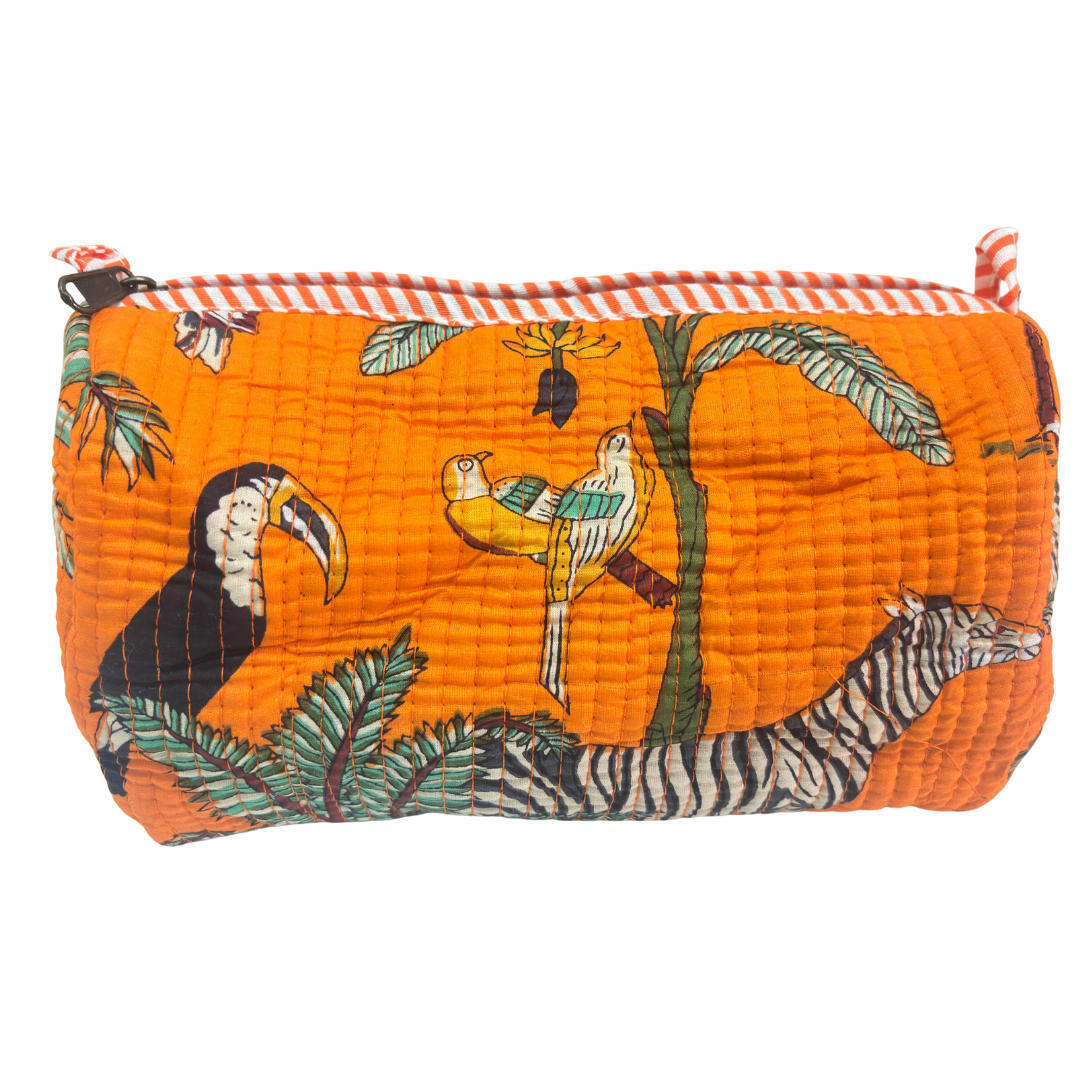 The Alfred Edition Travel Accessory:- Premium Handcrafted Waterproof Quilted Cotton Beauty/Travel Organizer Bag for Men & Women