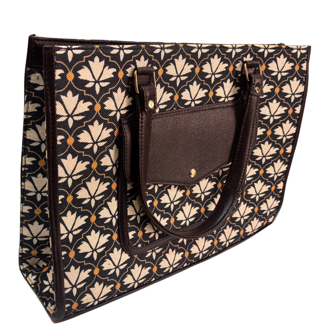 The House of RajPadmini Laptop Tote Bag with Matching Pouch | 16x14 inch