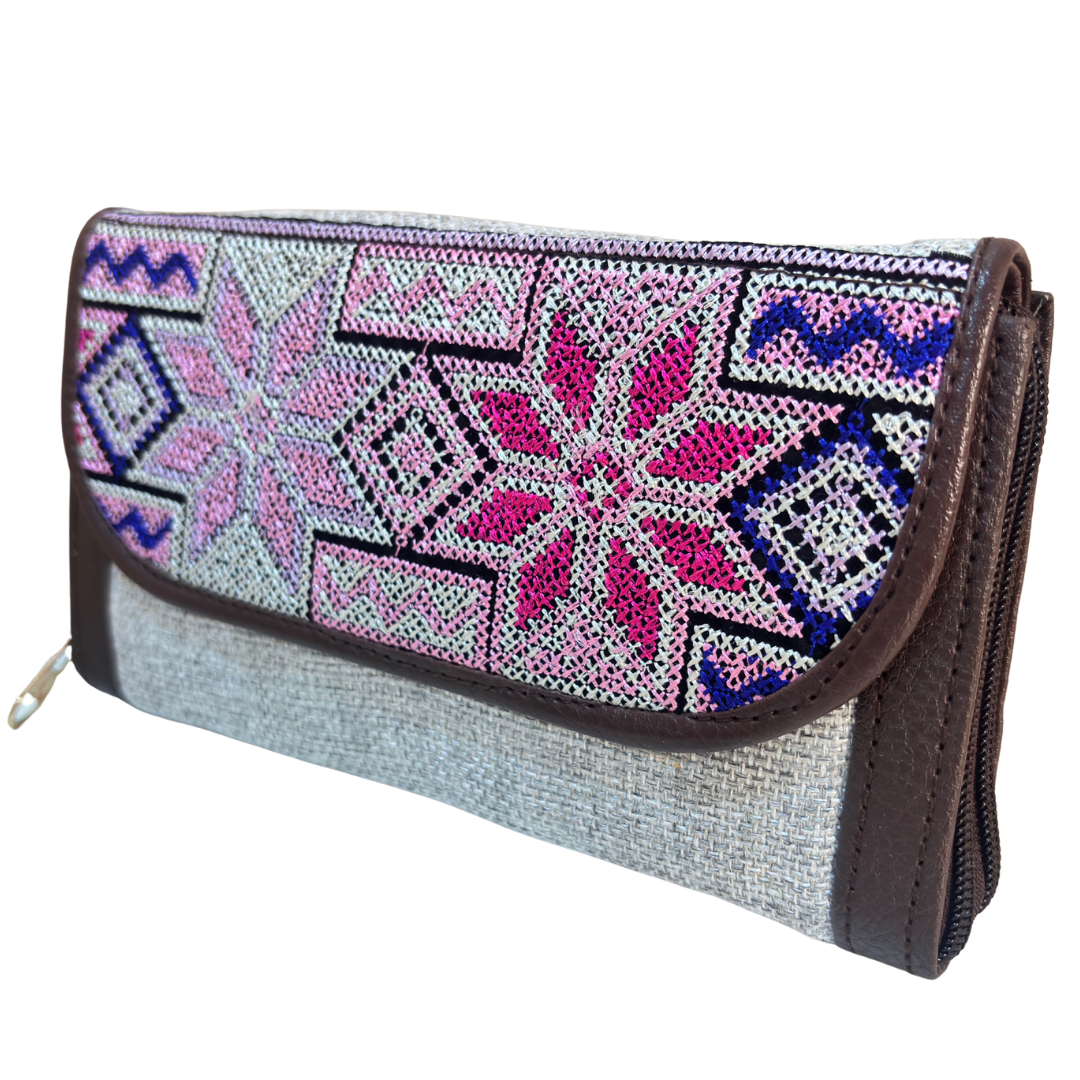 The Hamsafar Edition:- Women's Ethnic Jute Fabric Wallet with Double Partition
