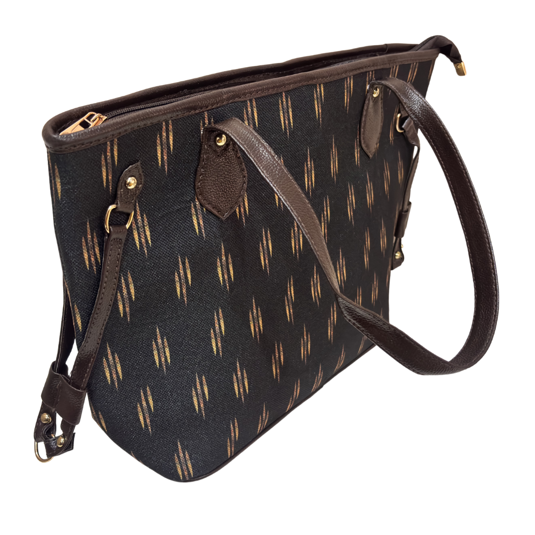 The House of RajPadmini Printed Tote Bag with Complimentary Pouch | Boho Geometric Print