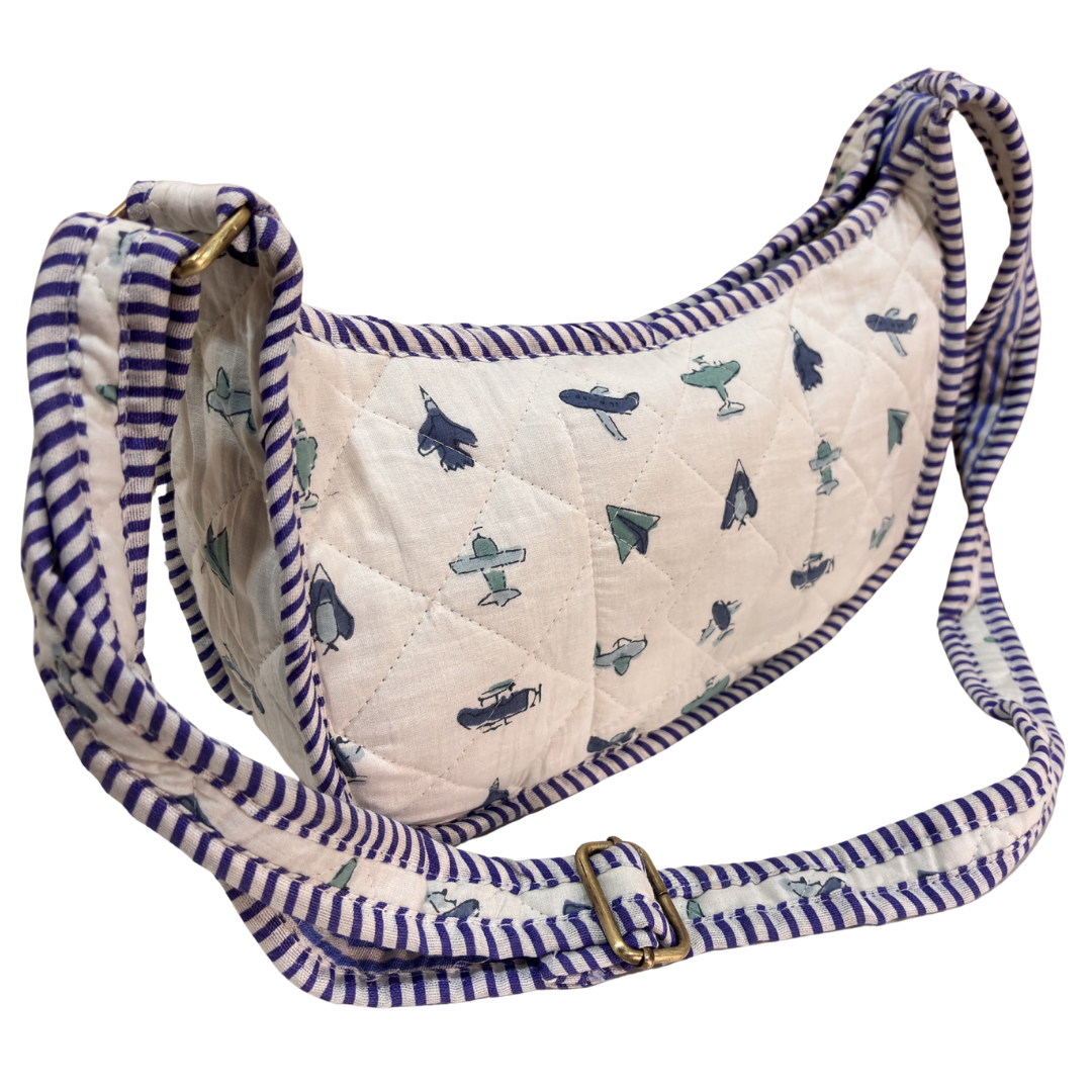 Quilted Cotton Moon Sling Bag for Women | Handcrafted Moon Crossbody Bag for Daily & Casual Wear | The House of RajPadmini