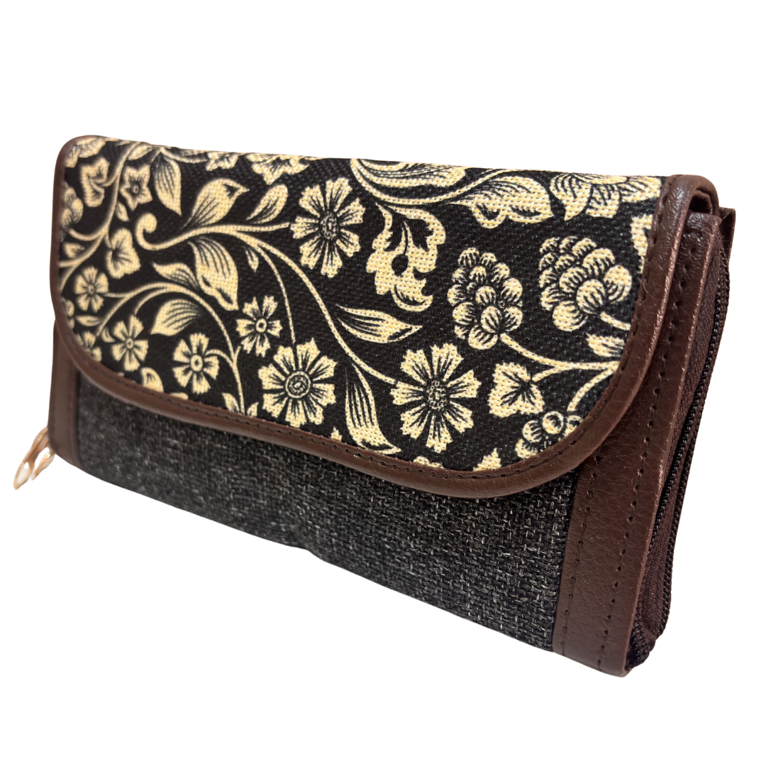 The Hamsafar Edition:- Women's Ethnic Jute Fabric Wallet with Double Partition