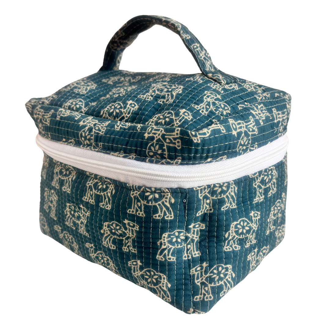 The House of RajPadmini Quilted Cotton Cosmetic Case