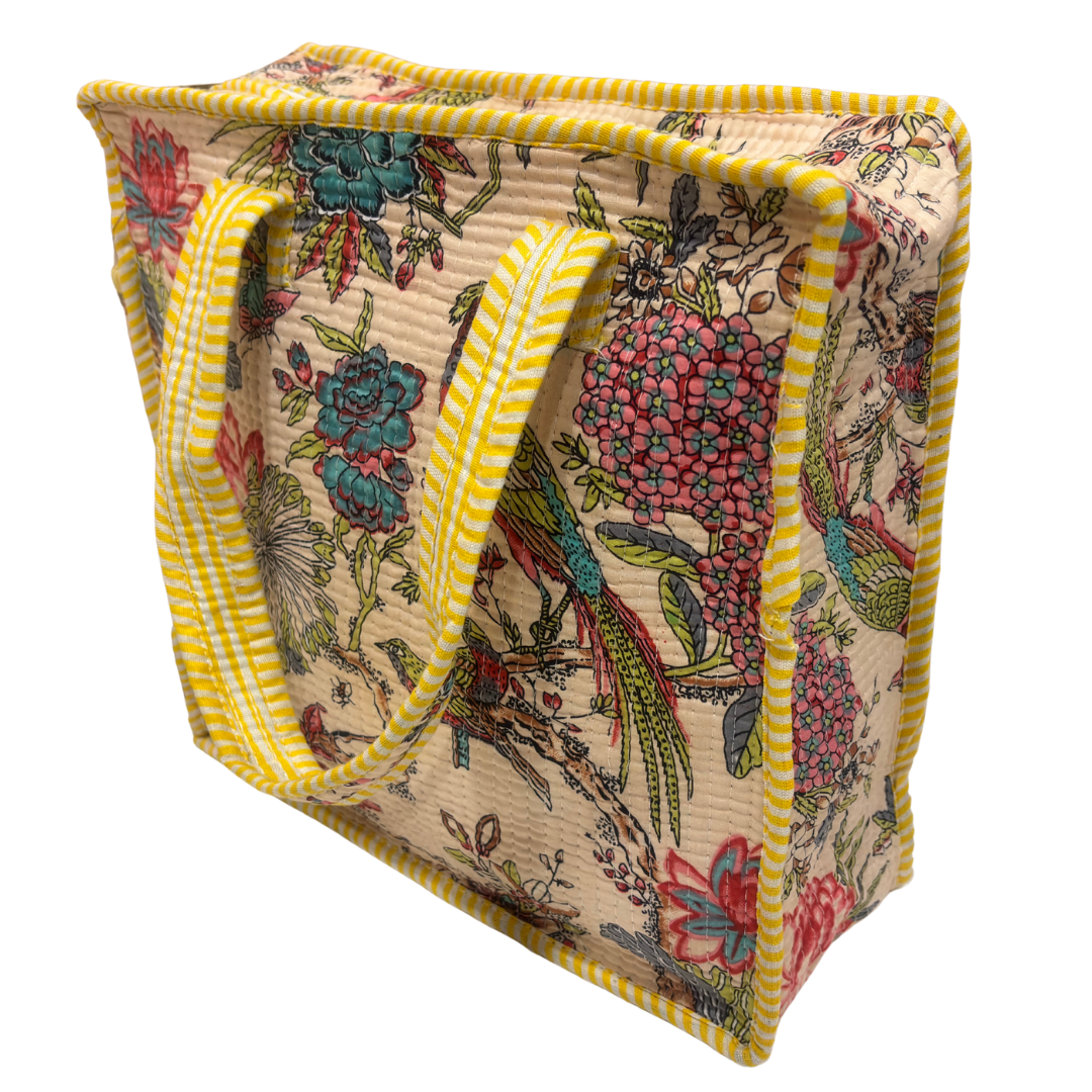 RajPadmini Handcrafted Quilted Cotton Ghar Se Mandir Edition - Tiffin & Pooja Carrier Collection