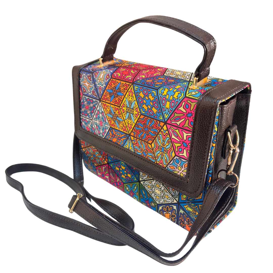The House of RajPadmini Mandala Print Crossbody Box Bag