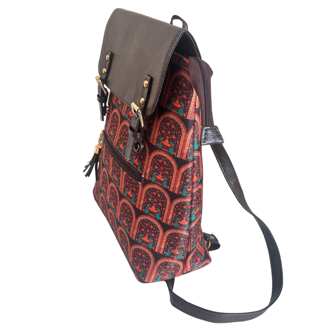 The Heritage Keeper Edition Backpack - Stories in Every Stitch | Rajasthani Arch Canvas Collection