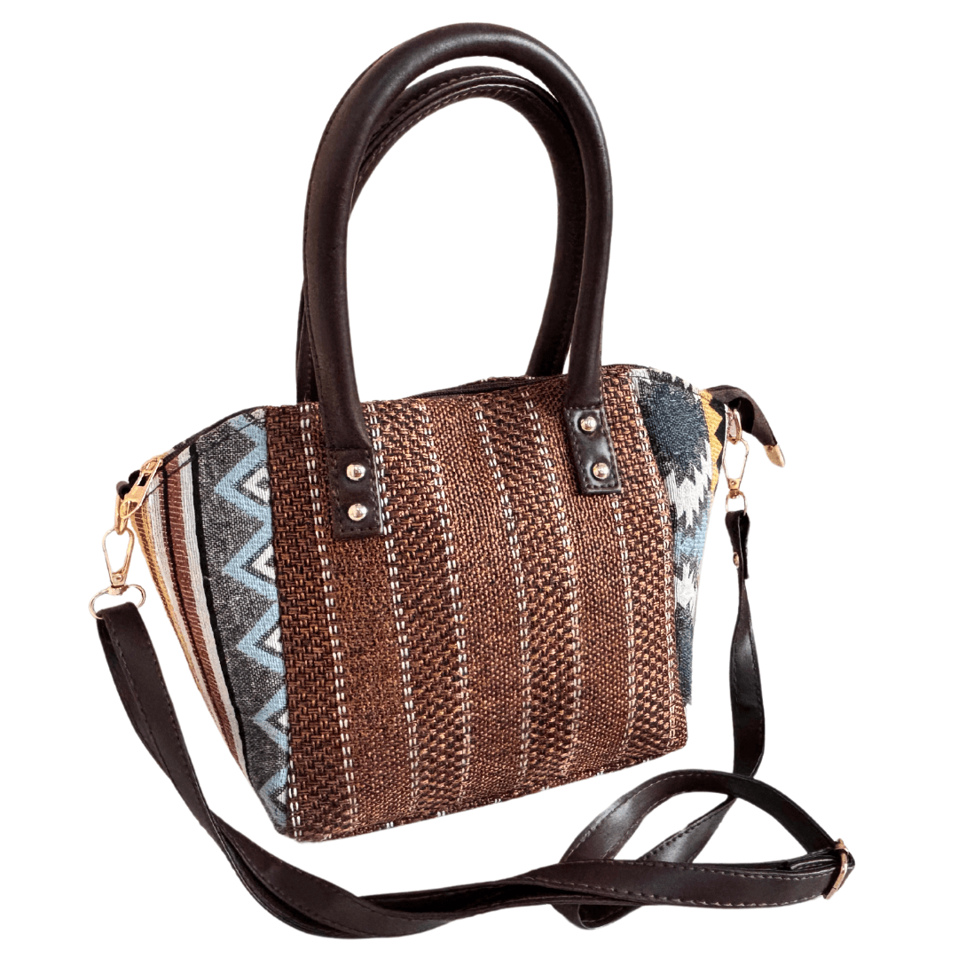 The Saheli Edition:- Women's Coffee Brown Jute Handbag and convertible Sling