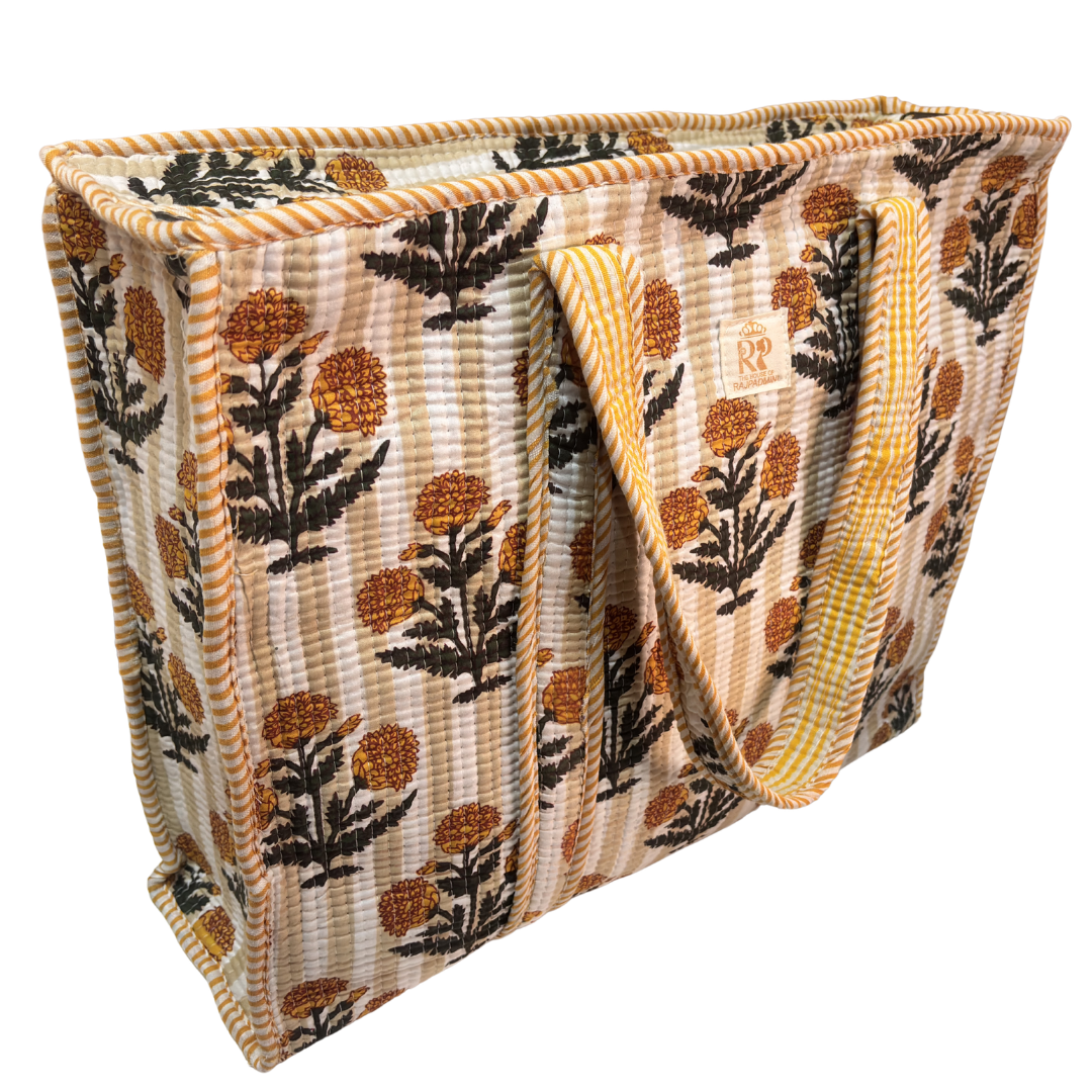 4-in-1 Festive Gifting COMBO : Premium Quilted Tote Bag + 3 Waterproof Pouches = Your Complete Organization Solution!
