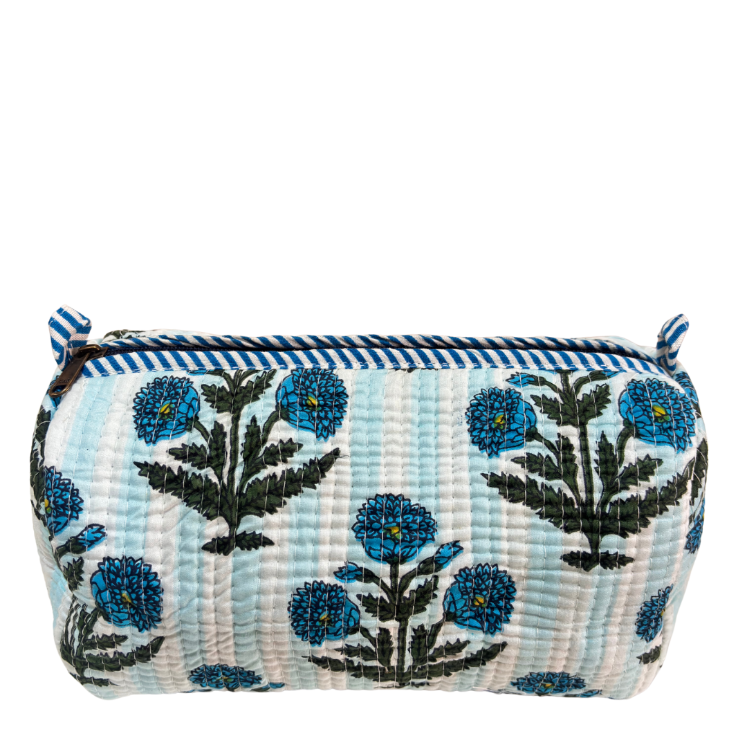 The Alfred Edition Travel Accessory:- Premium Handcrafted Waterproof Quilted Cotton Beauty/Travel Organizer Bag for Men & Women