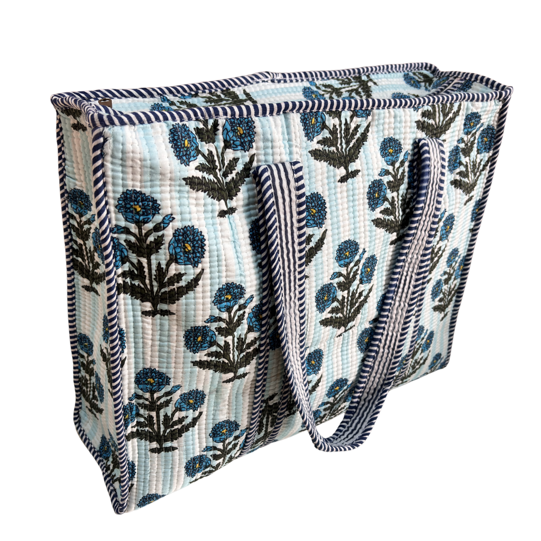 4-in-1 Festive Gifting COMBO : Premium Quilted Tote Bag + 3 Waterproof Pouches = Your Complete Organization Solution!