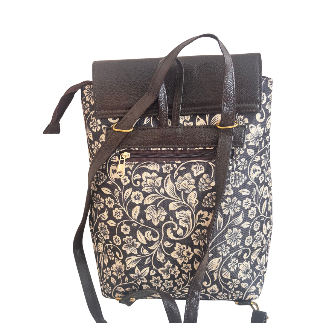 Golden Baagh Heritage Edition Backpack - Indian Botanical Art Collection Style