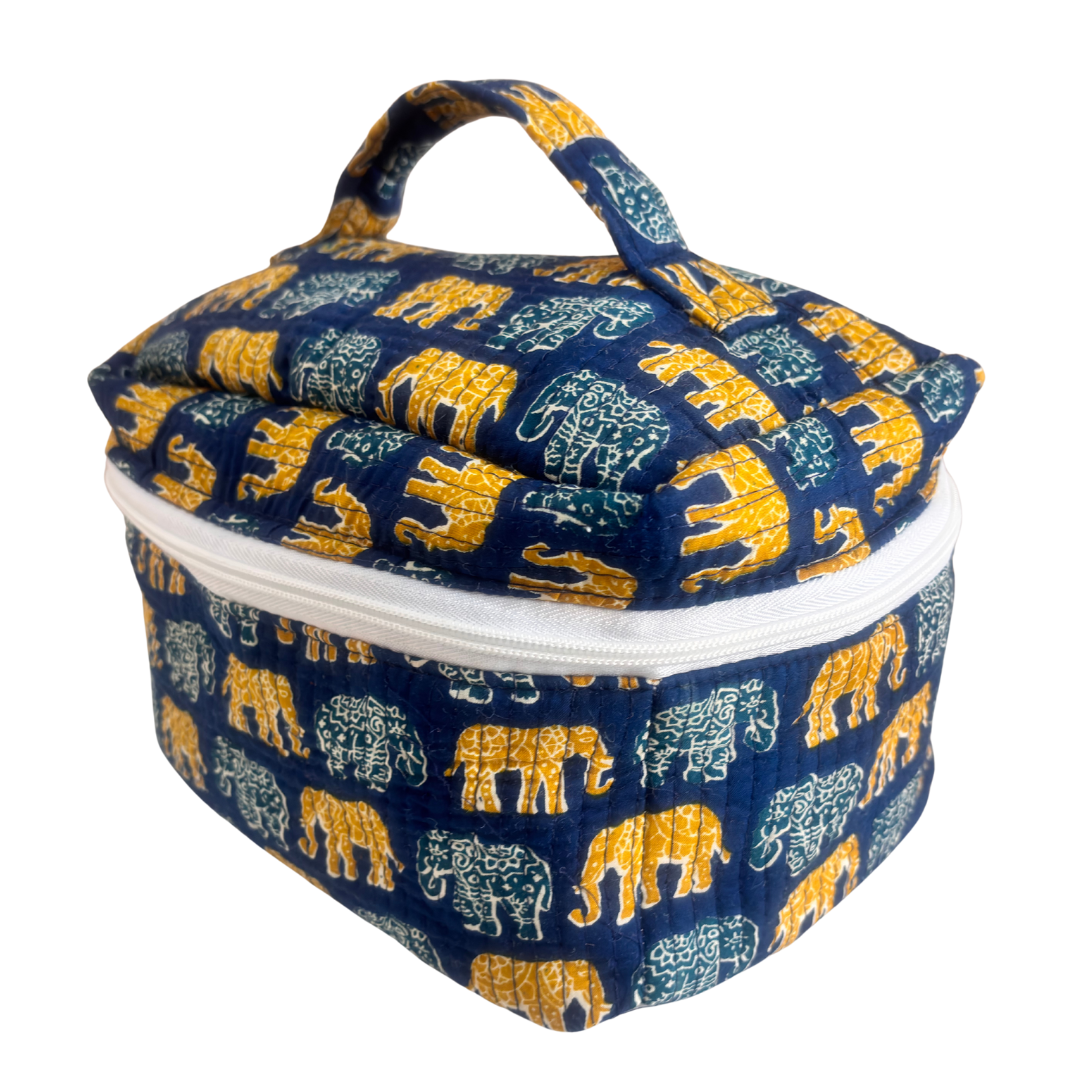 The House of RajPadmini Quilted Cotton Cosmetic Case