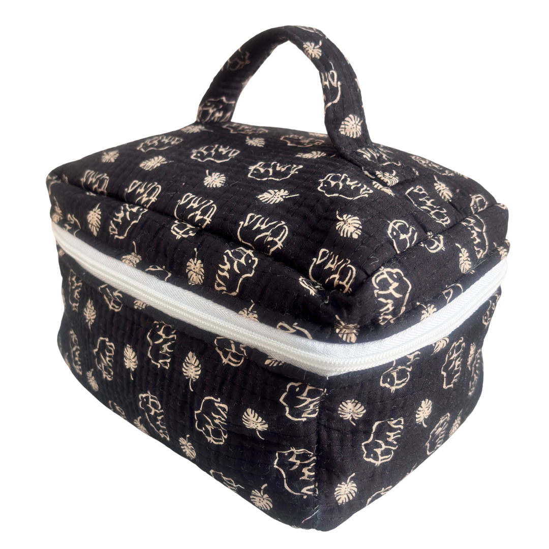 The House of RajPadmini Quilted Cotton Cosmetic Case