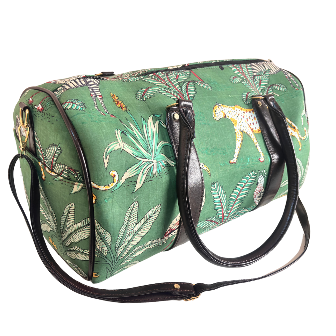The House of RajPadmini Animal Print Cotton Duffle Bag