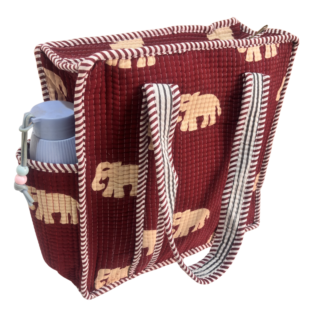 RajPadmini Handcrafted Quilted Cotton Ghar Se Mandir Edition - Tiffin & Pooja Carrier Collection