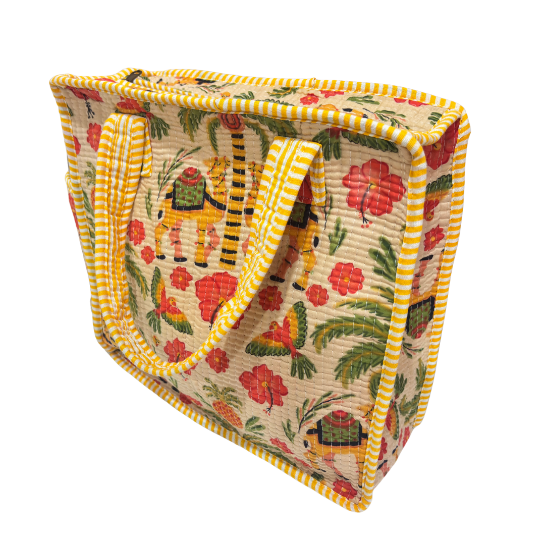 Handcrafted Quilted Cotton Mini Bag