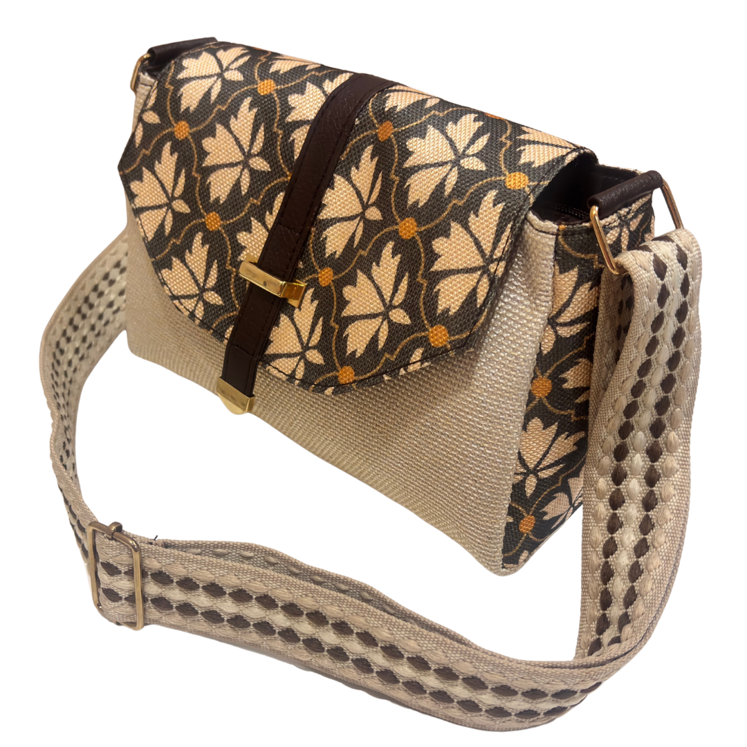 The House of RajPadmini Phulkari Haveli Edition | Heritage Floral Patchwork Sling Bag with Double Partition