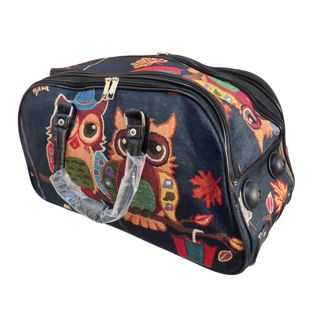 The House of RajPadmini Road Warrior Edition:- Waterproof Elephant Print Wheeled Travel Duffle Trolley Bag
