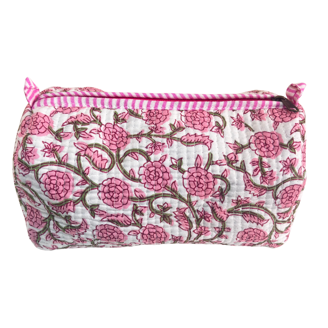 The Alfred Edition Travel Accessory:- Premium Handcrafted Waterproof Quilted Cotton Beauty/Travel Organizer Bag for Men & Women