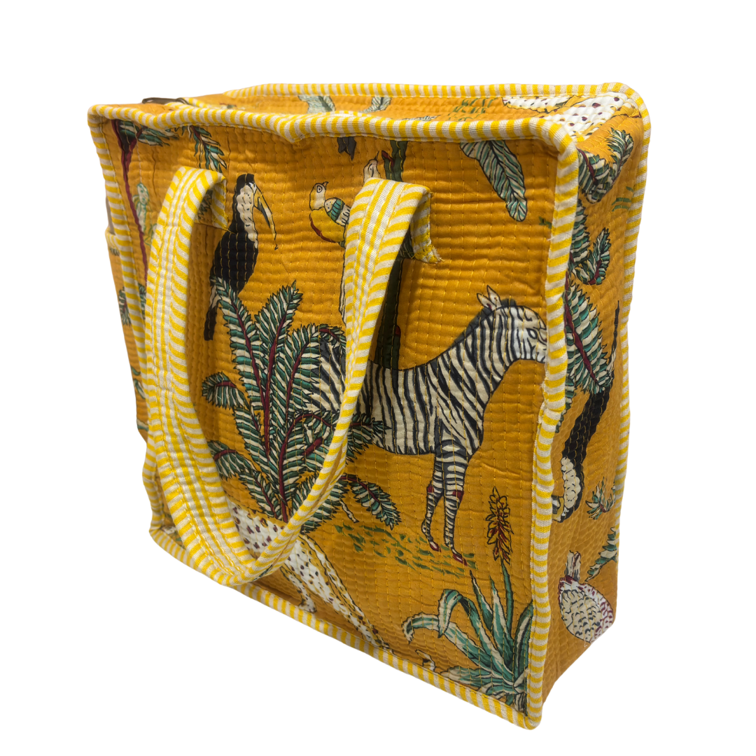 RajPadmini Handcrafted Quilted Cotton Ghar Se Mandir Edition - Tiffin & Pooja Carrier Collection