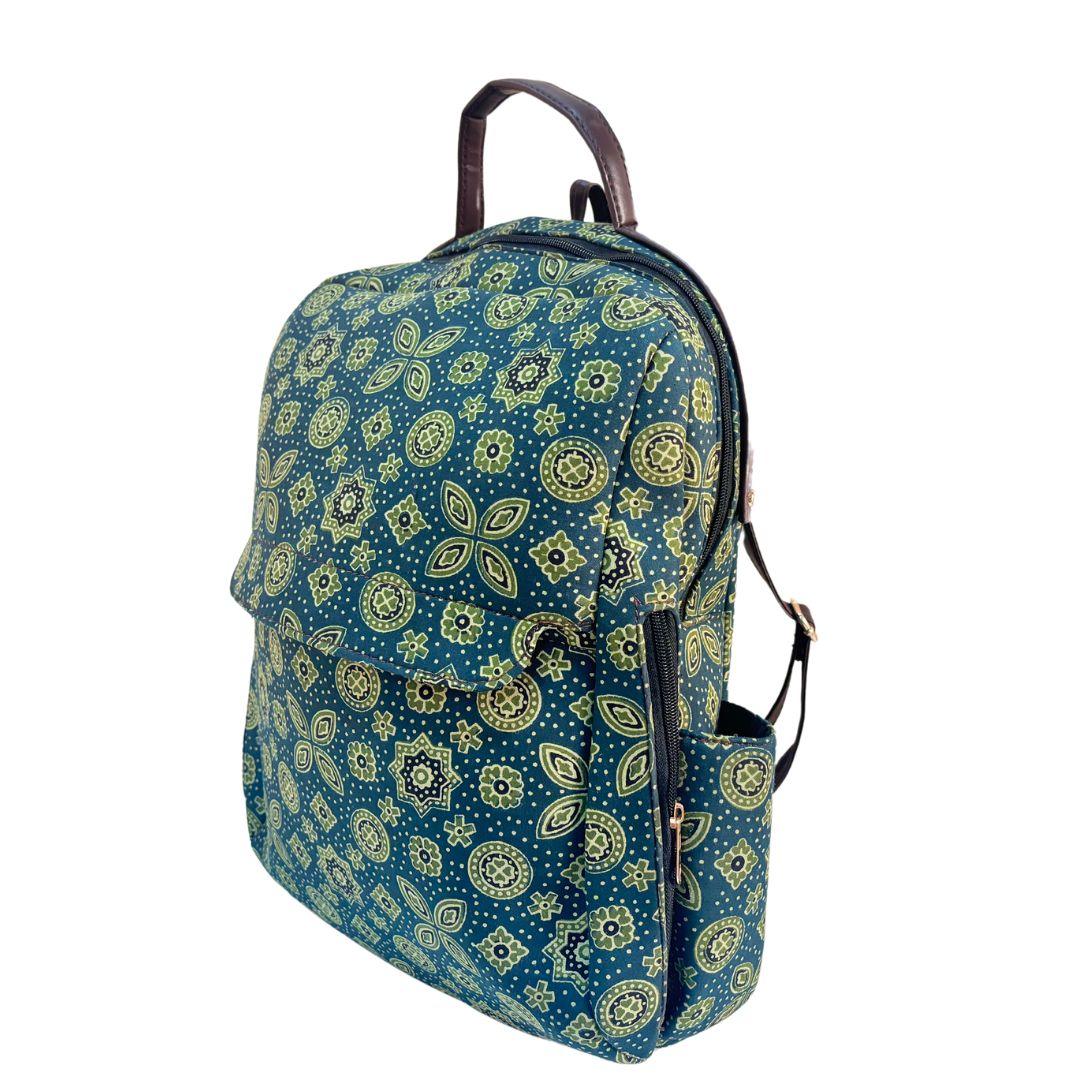 Ghummakad Edition :- Premium Ethnic Patterned Bagru Print Backpack