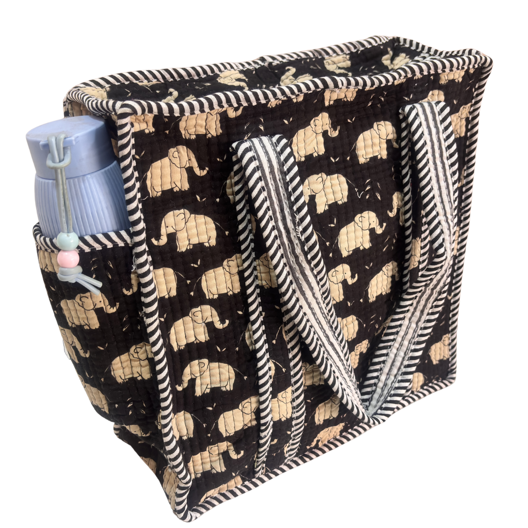 RajPadmini Handcrafted Quilted Cotton Ghar Se Mandir Edition - Tiffin & Pooja Carrier Collection